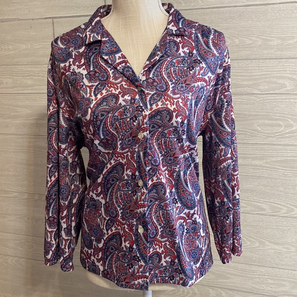 Vintage paisley button down shirt. Size 18 - Picture 1 of 5